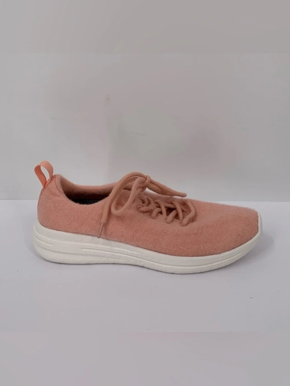 Freeshield wool sneakers shoe light pink lace-up tie women 7
